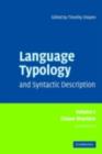 Language Typology and Syntactic Description: Volume 1, Clause Structure - eBook