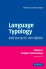 Language Typology and Syntactic Description: Volume 2, Complex Constructions - eBook
