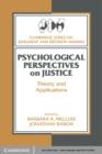 Psychological Perspectives on Justice : Theory and Applications - eBook