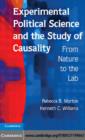 Experimental Political Science and the Study of Causality : From Nature to the Lab - eBook