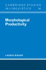 Morphological Productivity - Book