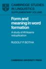 Form and Meaning in Word Formation : A Study of Afrikaans Reduplication - Book