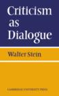 Criticism As Dialogue - Book