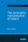 The Generative Interpretation of Dialect : A Study of Modern Greek Phonology - Book