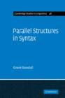 Parallel Structures in Syntax : Coordination, Causatives, and Restructuring - Book