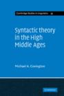 Syntactic Theory in the High Middle Ages : Modistic Models of Sentence Structure - Book