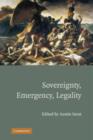 Sovereignty, Emergency, Legality - Book