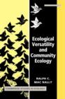 Ecological Versatility and Community Ecology - Book