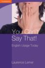 You Can't Say That! English Usage Today - Book