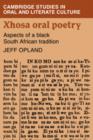Xhosa Oral Poetry : Aspects of a Black South African Tadition - Book