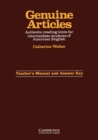 Genuine Articles Teacher's manual with key : Authentic Reading Tasks for Intermediate Students of American English - Book