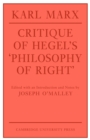 Critique of Hegel's 'Philosophy Of Right' - Book