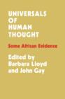Universals of Human Thought : Some African Evidence - Book