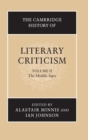 The Cambridge History of Literary Criticism: Volume 2, The Middle Ages - Book