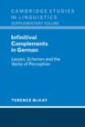 Infinitival Complements in German : 'Lassen', 'Scheinen' and the Verbs of Perception - Book