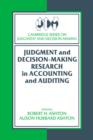Judgment and Decision-Making Research in Accounting and Auditing - Book