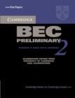Cambridge BEC Preliminary 2 Student's Book with Answers : Examination papers from University of Cambridge ESOL Examinations - Book