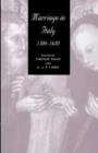 Marriage in Italy, 1300-1650 - Book
