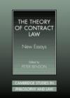 The Theory of Contract Law : New Essays - Book