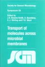 Transport of Molecules across Microbial Membranes - Book