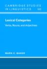Lexical Categories : Verbs, Nouns and Adjectives - Book