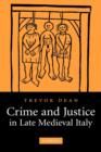 Crime and Justice in Late Medieval Italy - Book