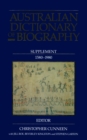 Australian Dictionary of Biography: Supplement, 1580 - 1980 : Supplement, 1580 - 1980 - Book
