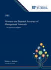 Newness and Imputed Accuracy of Management Forecasts : An Empirical Investigation - Book