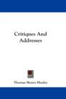 Critiques And Addresses - Book
