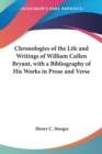 CHRONOLOGIES OF THE LIFE AND WRITINGS OF - Book