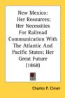 New Mexico: Her Resources; Her Necessities For Railroad Communication With The Atlantic And Pacific States; Her Great Future (1868) - Book