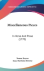 Miscellaneous Pieces: In Verse And Prose (1770) - Book