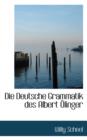 Die Deutsche Grammatik Des Albert a Linger - Book