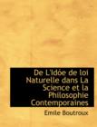 de L'Idoe de Loi Naturelle Dans La Science Et La Philosophie Contemporaines - Book