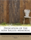 Dedication of the Adin Ballou Memorial - Book
