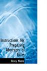 Instructions for Preparing Abstracts of Titles - Book