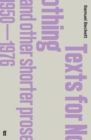 Texts for Nothing and Other Shorter Prose, 1950-1976 - Book