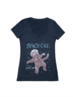 Space Cat Women's V-Neck T-Shirt Small - Book