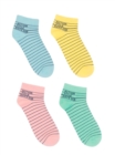 Library Card Ankle Socks 4-pack - Small - Book