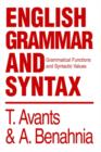 English Grammar and Syntax : Grammatical Functions and Syntactic Values - Book