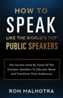 How To Speak Like The World's Top Public Speakers - eBook