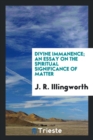 Divine Immanence; An Essay on the Spiritual Significance of Matter - Book