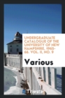 Undergraduate Catalogue of the University of New Hampshire, 1965-66. Vol. II, No. 9 - Book