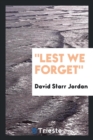 Lest We Forget - Book