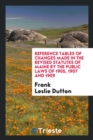 Reference Tables of Changes Made in the Revised Statutes of Maine by the Public Laws of 1905, 1907 and 1909 - Book