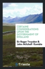 Certaine Considerations Upon the Government of England - Book