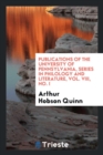 Publications of the University of Pennsylvania, Series in Philology and Literature, Vol. VIII, No. I - Book