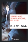 Verses and Translations, Pp. 1-110 - Book