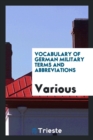 Vocabulary of German Military Terms and Abbreviations - Book