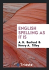 English Spelling as It Is - Book
